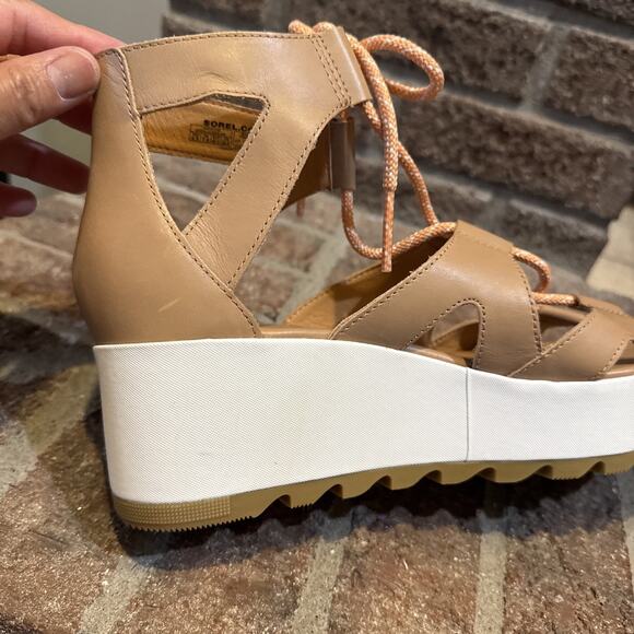 Sorel Cameron Flatform Lace-Up Wedge Sandals Size 9.5 - Picture 11 of 16